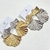 Brinco Grande Leques Texturado - Dourado e Prata - comprar online