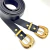 Cinto Feminino SLIM Preto Fivela Listras com Passante Dourado - comprar online