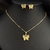 Conjunto Colar e Brinco Folheado Dourado Borboleta - M01 - comprar online