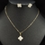 Conjunto Colar e Brinco Folheado Dourado Trevo Branco - M04 - comprar online