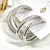 Argola Média 3 Arcos Lisos - Dourado e Prata - Sol Bijoux - Loja de Acessórios Femininos para Atacado e Varejo