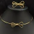 Conjunto Chocker Aro com Bracelete Laço - Dourado e Prata - comprar online