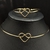 Conjunto Chocker Aro com Bracelete Coração - Dourado e Prata - comprar online
