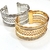 Bracelete de Metal Largo Arcos Trança - Dourado e Prata - comprar online