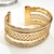 Bracelete de Metal Largo Arcos Trança - Dourado e Prata na internet