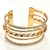 Bracelete de Metal Largo Arcos Espiral - Dourado e Prata na internet