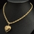 Colar Bijoux Pingente Coração Espelhado - Dourado e Prata - comprar online