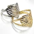 Bracelete de Metal Coração Textura - Dourado e Prata - comprar online