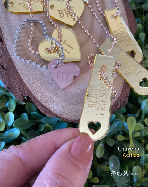 Etiqueta em Acrílico chaveiro 1,7cm x 4,5cm