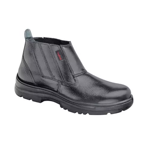 Botina Profissional Vaqueta Preta com Elástico Dorso Acolchoado Solado PU Conforto