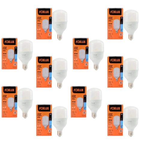 Kit Lâmpada Led Alta Potência 30w 6500k Bivolt Foxlux com 10un