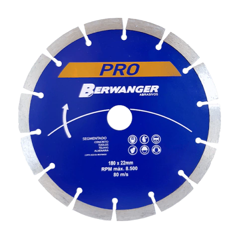 Disco Diamantado Segmentado PRO 230x22mm com Anel 20mm Berwanger - comprar online
