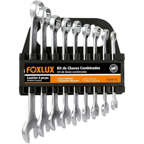 Kit de Chave Combinada com 9 Peças Foxlux