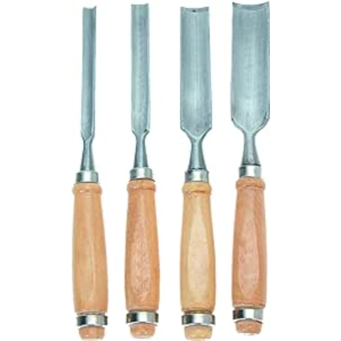 Formão Kit 4 Peças - 6, 12, 18 e 24mm Fertak