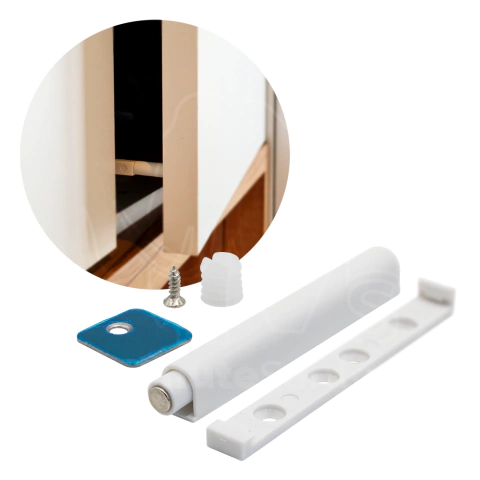 Fecho Toque Pulsador Magnético de Embutir Branco Soprano