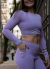 Cropped Manga longa Lilas