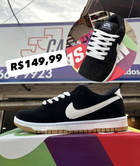 Dunk Low Pro - Preto/Branco Camurça