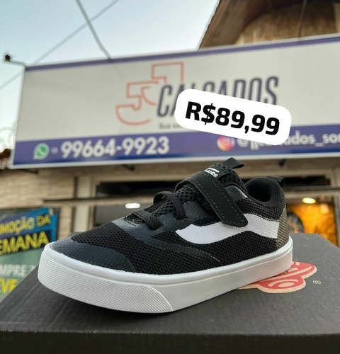 V Infantil Elastico - Preto / Branco