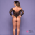 Body De Renda C/ Manga Preto - comprar online