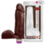 Pênis de Borracha Realístico com Vibrador e Escroto 20,5x4,7 cm - Marrom