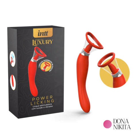 Vibrador e Sugador com Lingua Power Licking Intt Luxury
