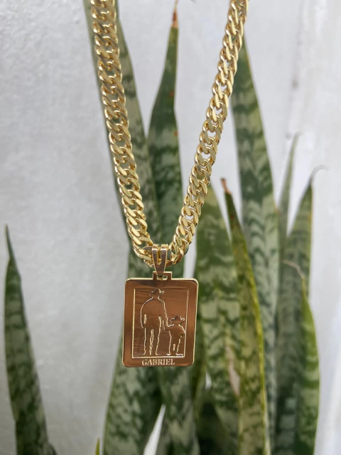 CORRENTE MASCULINA PAI E FILHO BANHADO A OURO - comprar online