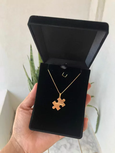 Colar Personalizado Quebra-Cabeça - Símbolo do Autismo