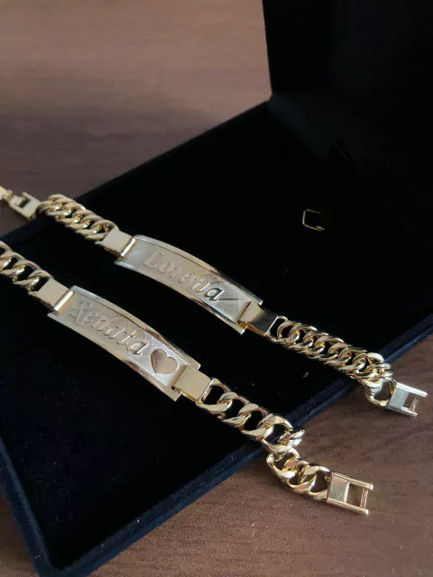 Pulseira Personalizada 8mm Grumet Banhado a Ouro