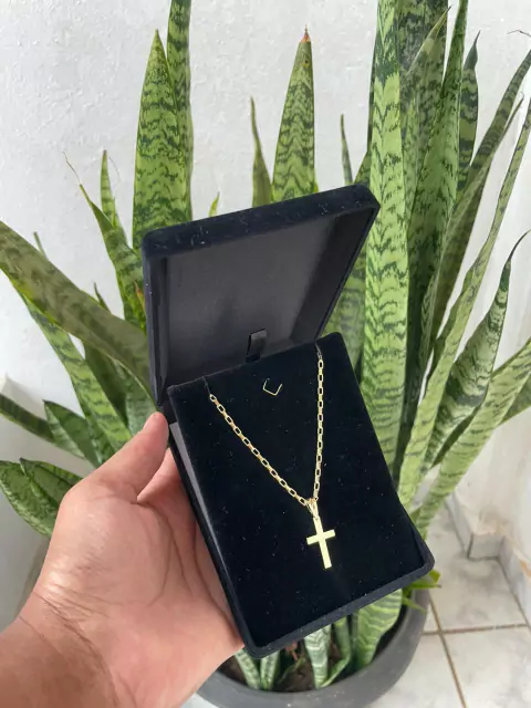 Corrente Masculina com Pingente de Cruz Lisa