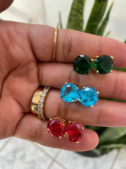 Brinco Ponto de Luz Grande – Cores Azul, Vermelho e Verde