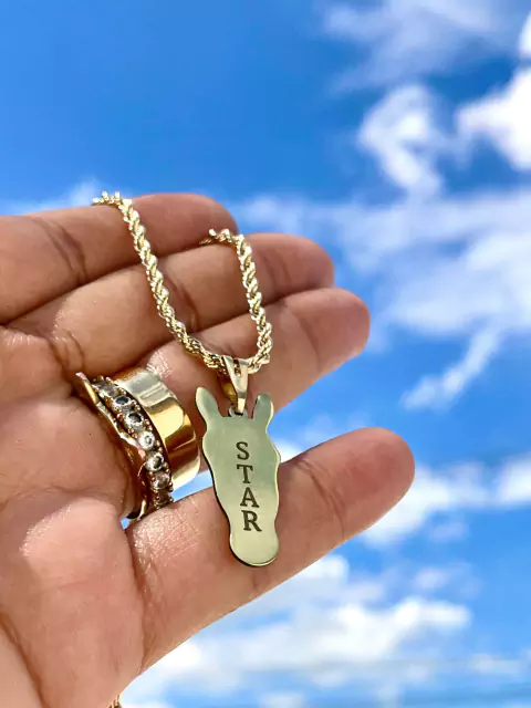 Colar Silhueta de Cavalo Personalizado com Nome