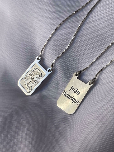 Escapulário Personalizado Face de Jesus e Nome