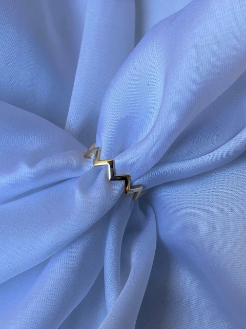 Anel Zig Zag Minimalista Ajustável