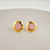 Brinco Redondo Pequeno Rosa Rita Banho Ouro 18k - comprar online