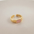 Anel Regulável Retângulo Rosa Rita Banho Ouro 18k - comprar online
