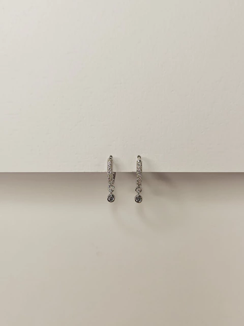 Brinco Argola Triangular Elis Banho Ródio Branco - comprar online