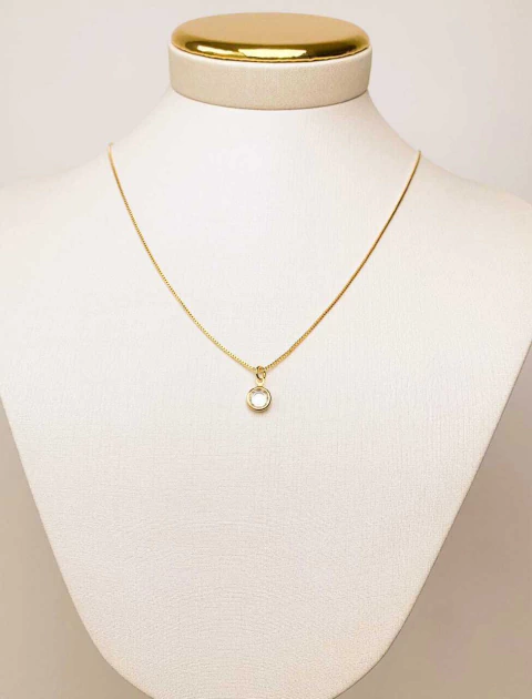 Colar Veneziana Pingente Ponto de Luz