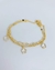 Pulseira Dupla Trevo Cristal e Chapinha Coração - comprar online