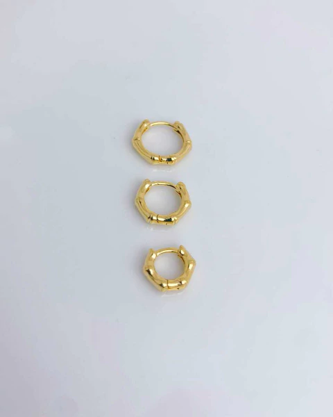 Brinco Trio Argola Bambu