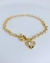 Pulseira Elo Português Cristal Coração Fecho Bóia
