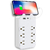 Protector contra sobretensiones 9 en 1, extensor de 6 salidas con 2 puertos USB