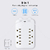 Protector contra sobretensiones 9 en 1, extensor de 6 salidas con 2 puertos USB
