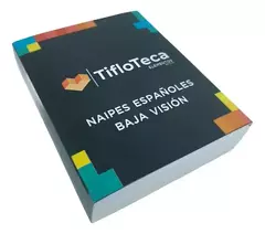 caja de los naipes. Es negra con las letras blancas