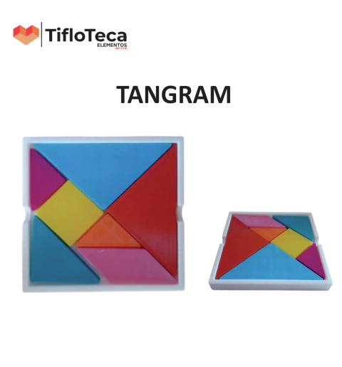 Foto de frente y perfil del  tangram