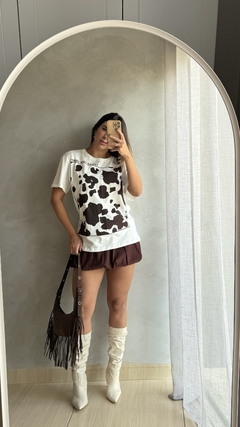 T-shirt Texas cow print na internet