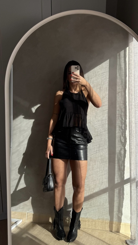 Saia Cléo couro P.U - comprar online