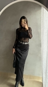 Saia acetinada preta