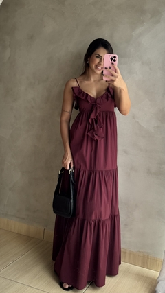Vestido Babado boho na internet