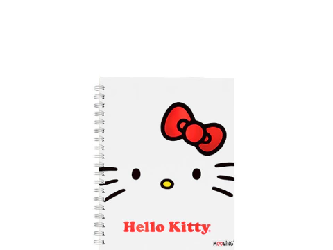 Cuaderno 16x21 Tapa Dura Espiralado Mooving - Hello Kitty Blanco