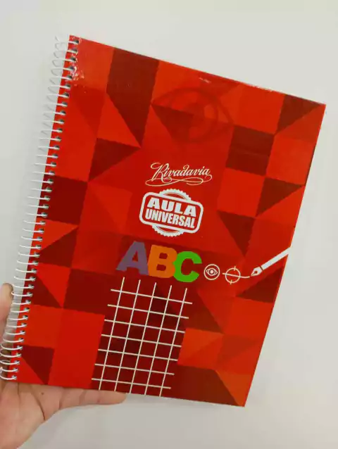 cuaderno tapa dura rivadavia-aula universal-hojas cuadriculadas-rojo